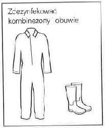 Zdezynfekować kombinezony i obuwie