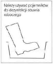 Należy używać pojemnik&oacute;w do dezynfekcji obuwia roboczego