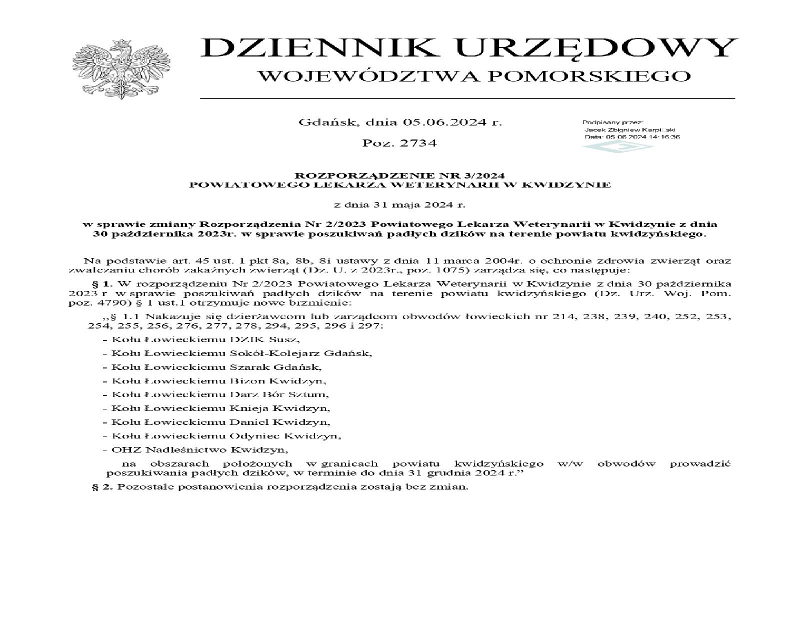 Rozporządzenie nr 3/2024 PLW Kwidzyn - 2