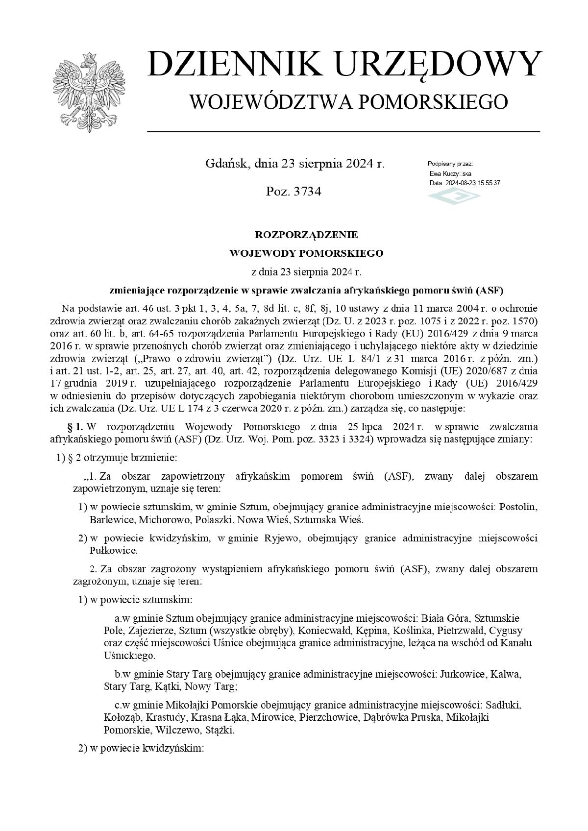 Rozporządzenie Wojewody Pomorskiego Dz. Urz. z 2024, poz. 3734_page-0001